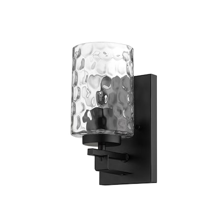 Homeroots 9.5 x 4.75 x 5.75 in. Livvy 1-Light Matte Black Sconce 398656